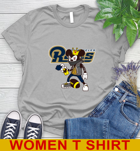 Los Angeles Rams NFL Football Mickey Peace Sign Sports Women's T-Shirt 5