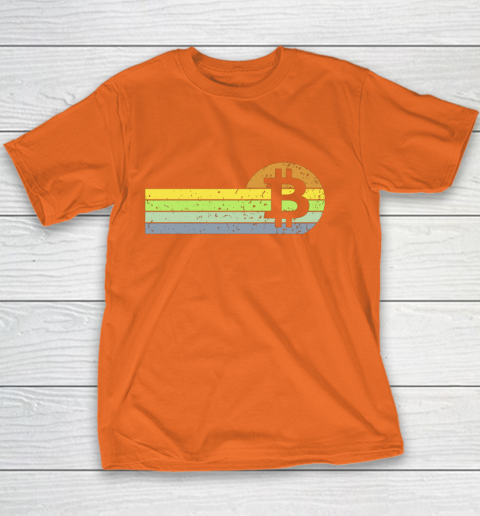 Bitcoin BTC Vintage Sunset Crypto Cryptocurrency Blockchain Youth T-Shirt 4