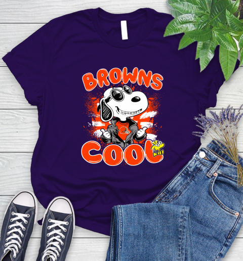 NFL Football Cleveland Browns Cool Snoopy Shirt Women's T-Shirt 5 NFL Football Cleveland Browns Cool Snoopy Shirt Women's T-Shirt - Image 5