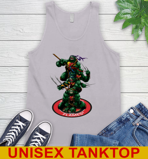 NHL Hockey Calgary Flames Teenage Mutant Ninja Turtles Shirt Tank Top - Image 5