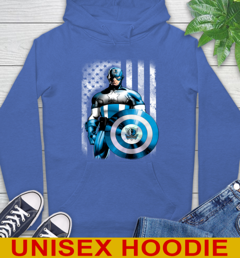 Dallas Mavericks NBA Basketball Captain America Marvel Avengers American Flag Shirt Hoodie 9