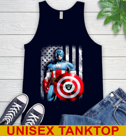 Oakland Raiders NFL Football Captain America Marvel Avengers American Flag Shirt Tank Top 2