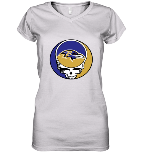 NFL Team Baltimore Ravens x Grateful Dead Women's V-Neck T-Shirt