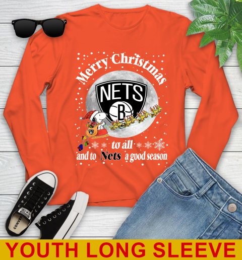 Brooklyn Nets Merry Christmas To All And To Nets A Good Season NBA Basketball Sports Youth Long Sleeve 3