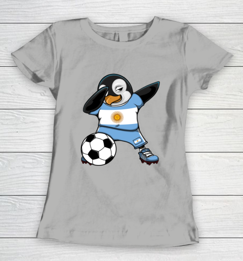 Dabbing Penguin Argentina Soccer Fans Jersey Football Lovers Women's T-Shirt 8