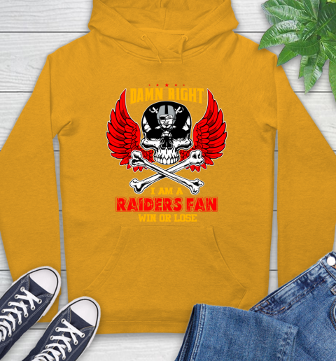 NFL Damn Right I Am A Oakland Raiders Win Or Lose Skull Football Sports Hoodie 2