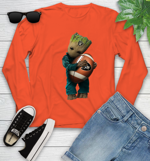 NFL Groot Guardians Of The Galaxy Football Sports Oakland Raiders Youth Long Sleeve 4