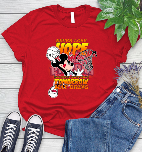 Detroit Pistons NBA Basketball Mickey Disney Never Lose Hope Women's T-Shirt 13