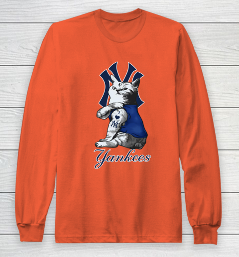 MLB Baseball My Cat Loves New York Yankees Long Sleeve T-Shirt 3