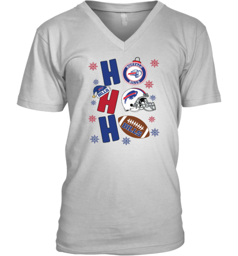 Buffalo Bills Hohoho Santa Claus Christmas Football NFL V-Neck T-Shirt