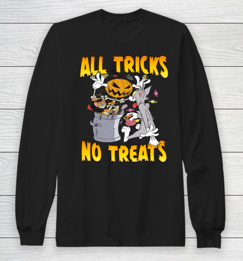 Tom And Jerry Halloween All Tricks No Treats Spooky Garbage Long Sleeve T-Shirt