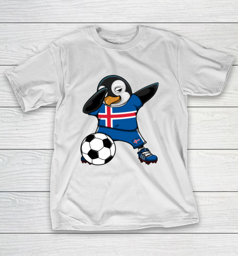 Dabbing Penguin Iceland Soccer Fans Jersey Football Lovers T-Shirt 1