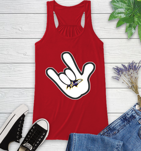 Baltimore Ravens NFL Football Mickey Rock Hand Disney Racerback Tank 6