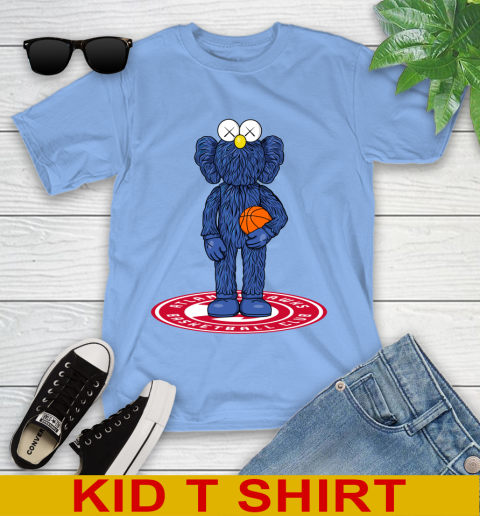 NBA Basketball Atlanta Hawks Kaws Bff Blue Figure Shirt Youth T-Shirt 11