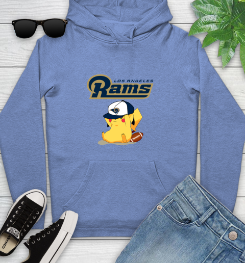NFL Pikachu Football Sports Los Angeles Rams Youth Hoodie 12