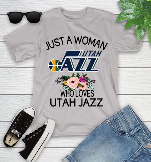 NBA Just A Woman Who Loves Utah Jazz Basketball Sports Youth T-Shirt 10