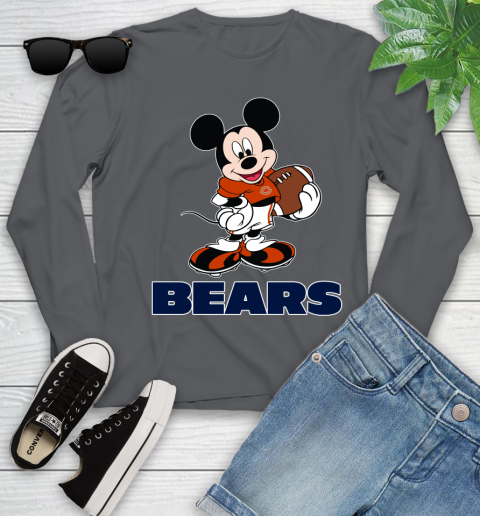 NFL Football Chicago Bears Cheerful Mickey Mouse Shirt Youth Long Sleeve 8