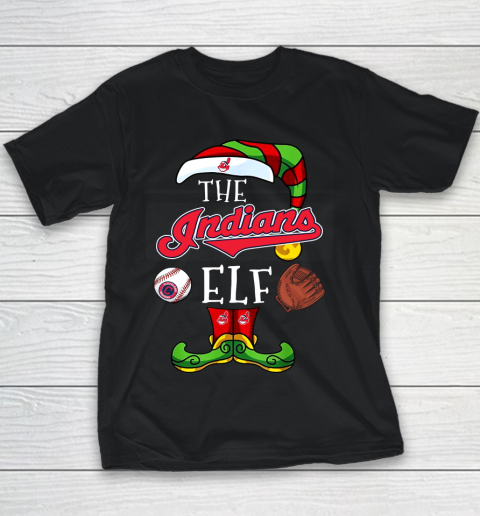 Cleveland Indians Christmas ELF Funny MLB Youth T-Shirt