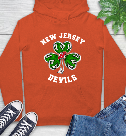 NHL New Jersey Devils Three Leaf Clover St Patrick's Day Hockey Sports Hoodie 4