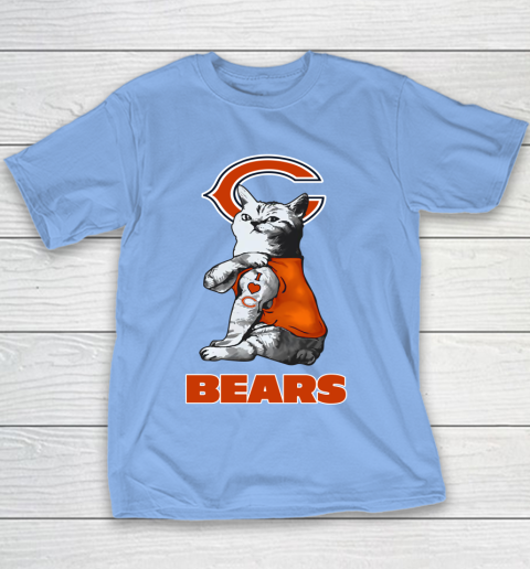 NFL Football My Cat Loves Chicago Bears Youth T-Shirt 8