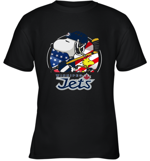 Winnipeg Jets Ice Hockey Snoopy And Woodstock NHL Youth T-Shirt