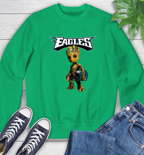 Philadelphia Eagles NFL Football Groot Marvel Guardians Of The Galaxy Sweatshirt 6