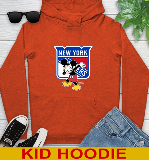 New York Rangers NHL Hockey Dabbing Mickey Disney Sports Youth Hoodie 5