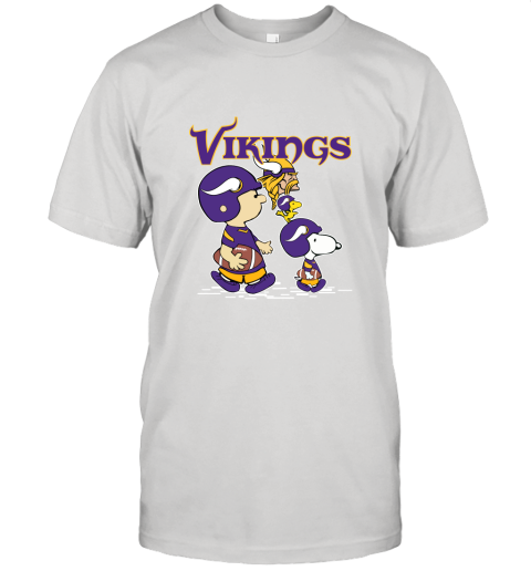 Minnesota Vikings Let's Play Football Together Snoopy NFL Unisex Jersey Tee