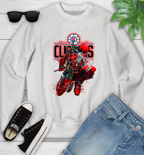 NBA Deadpool Marvel Comics Sports Basketball LA Clippers Youth Sweatshirt