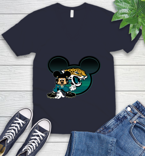 NFL Jacksonville Jaguars Mickey Mouse Disney Football T Shirt V-Neck T-Shirt 3