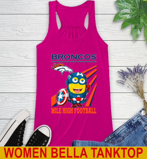 NFL Football Denver Broncos Captain America Marvel Avengers Minion Shirt Racerback Tank 6