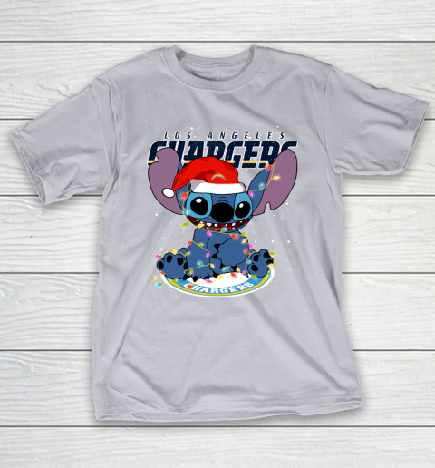 Los Angeles Chargers NFL Football noel stitch Christmas T-Shirt 4