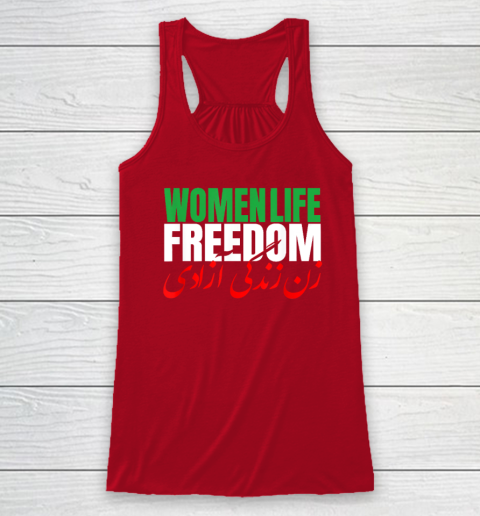 Iran Zan Zendegi Azadi Persian Woman Life Freedom Racerback Tank 3