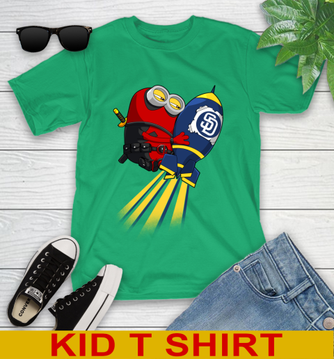 MLB Baseball San Diego Padres Deadpool Minion Marvel Shirt Youth T-Shirt 7