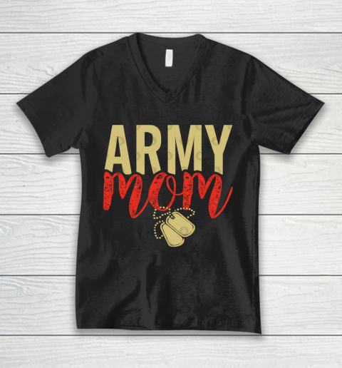 Mother's Day Funny Gift Ideas Apparel  Army Mom! T Shirt V-Neck T-Shirt