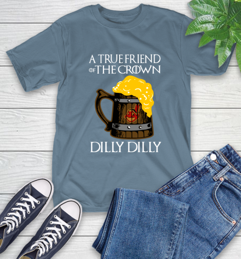 MLB Cleveland Indians A True Friend Of The Crown Game Of Thrones Beer Dilly Dilly Baseball T-Shirt 8