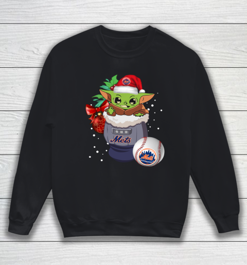 New York Mets Christmas Baby Yoda Star Wars Funny Happy MLB Sweatshirt