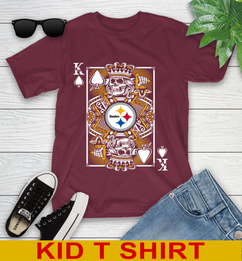 Pittsburgh Steelers NFL Football The King Of Spades Death Cards Shirt Youth T-Shirt 5