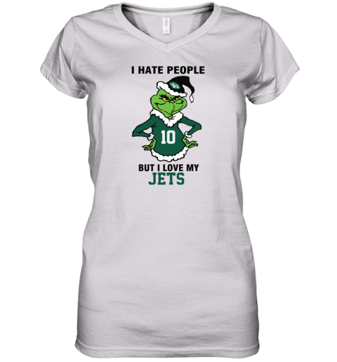 I Hate People But I Love My Jets New York Jets NFL Teams Women's V-Neck T-Shirt