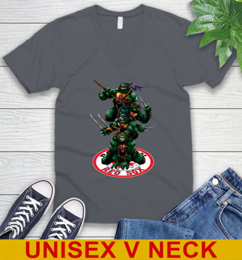 MLB Baseball Boston Red Sox Teenage Mutant Ninja Turtles Shirt V-Neck T-Shirt 5
