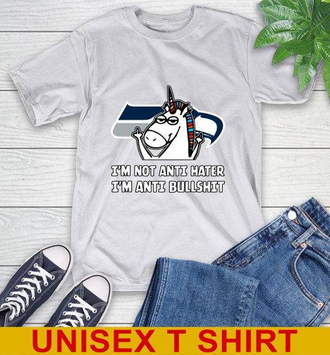Seattle Seahawks NFL Football Unicorn I'm Not Anti Hater I'm Anti Bullshit T-Shirt 12