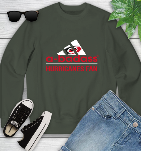 NHL A Badass Carolina Hurricanes Fan Adidas Hockey Sports Youth Sweatshirt 9
