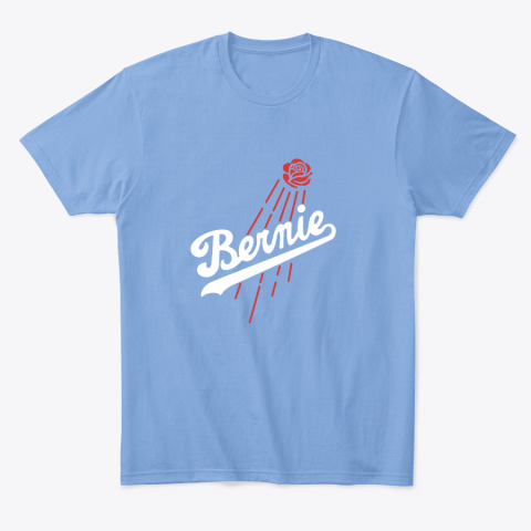 wf6l bernie sanders los angeles dodgers classic t shirt 2 front carolina blue