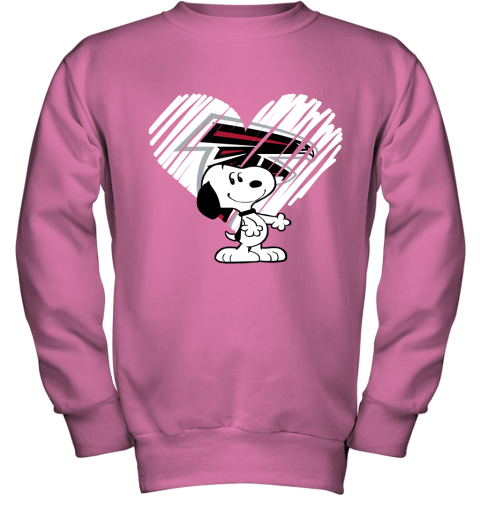 52yn a happy christmas with atlanta falcons snoopy youth sweatshirt 47 front safety pink