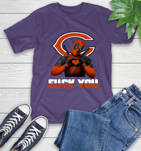 NHL Chicago Bears Deadpool Love You Fuck You Football Sports T-Shirt 5