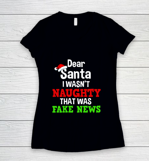 Funny Trump Christmas Santa Women's V-Neck T-Shirt
