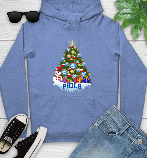 Philadelphia 76ers Merry Christmas NBA Basketball Sports Youth Hoodie 12