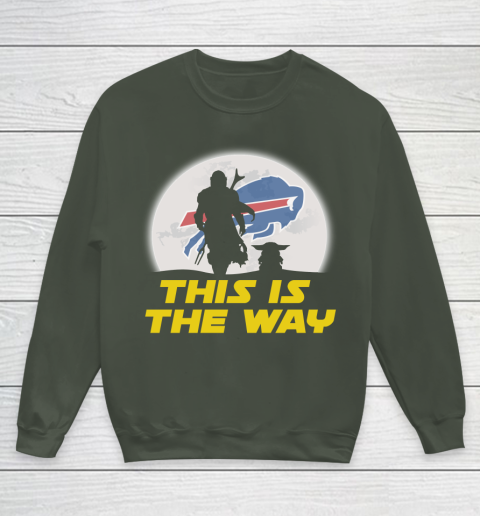 Buffalo Bills NFL Football Star Wars Yoda And Mandalorian This Is The Way Youth Sweatshirt 8