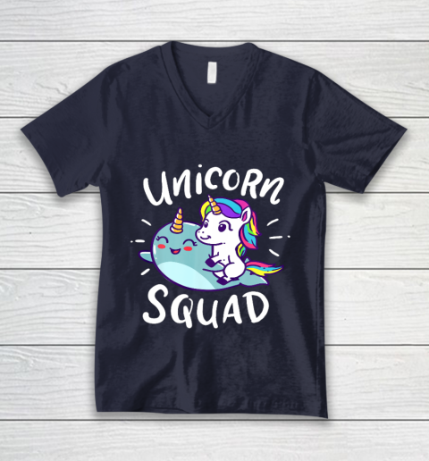 Unicorn Squad Narwhal Funny Cute Birthday Party Present Gift V-Neck T-Shirt 2