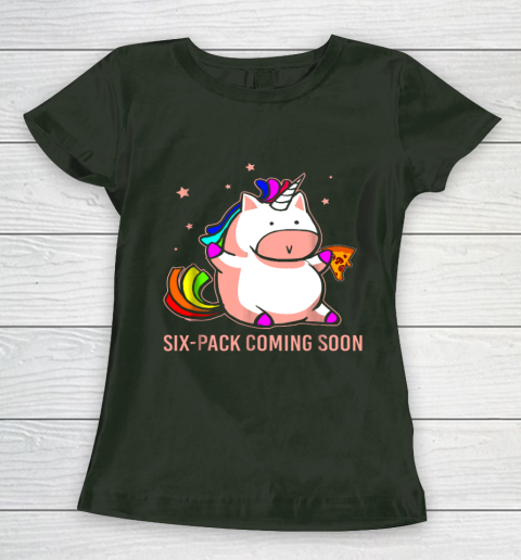 Unicorn Six Pack Funny Cute Shirt Coming Soon Fat Unicorn Women's T-Shirt 4